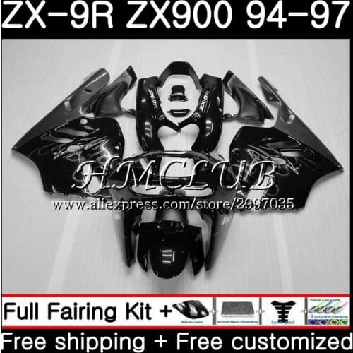 Body For KAWASAKI NINJA Grey flames ZX900 ZX-9R 1994 1995 1996 1997 66HC.11 ZX 9 R 94 97 ZX 9R 900CC ZX9R 94 95 96 97 Fairing