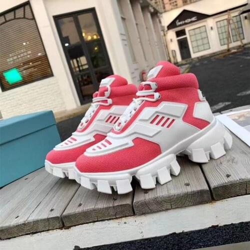 Mixed Colors Sneakers Women Shoes Causal Thick Bottom Leisure Shoes High Top Platform Sheos Luxury Brand New Designer Woman Shoe