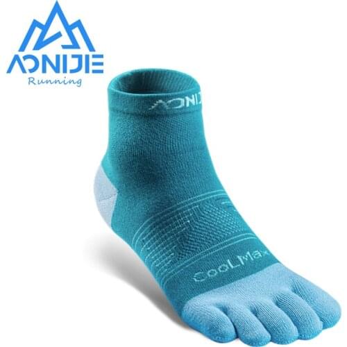 AONIJIE 2 Pairs Lightweight Quarter Socks Low Cut Middle Tube For Five Toed Barefoot Running Shoes Marathon Race E4806