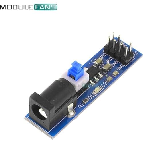 Input 6.5-12V AMS1117-5v Power Supply Module DC Jack Power Indicator Self-locking Switch Output Voltage Interface