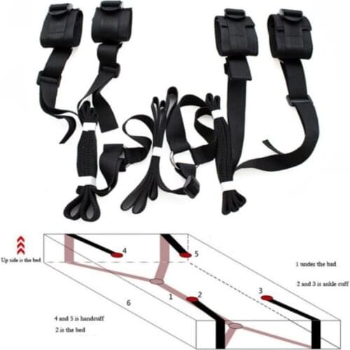 2021 BDSM Adult Sex Games Erotic Products Bondage Bed Games Sex Bondage Set Women Handcuffs Ankle Cuff Restraints Sex Toys
