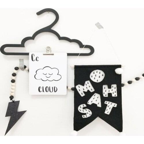 3 pcs set creative wooden cloud cloth hanger baby cloth hanger baby clothes-rack