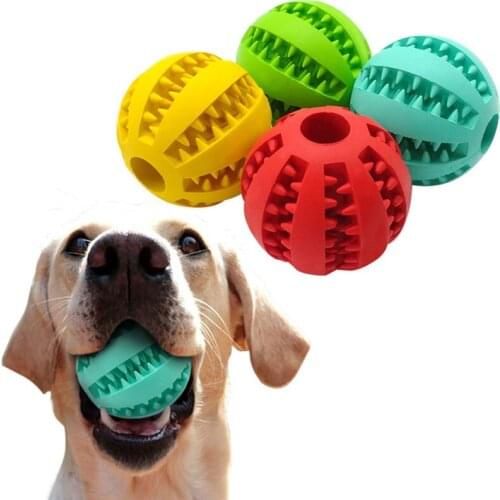 Nontoxic Soft Rubber Chew Ball Toy For Dogs Dental Bite Resistant Tooth Cleaning Dog Toy Balls for Pet Training Playing Chewing