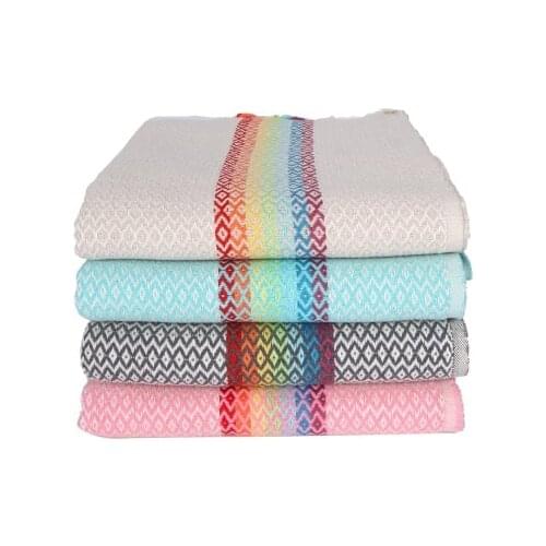 Rainbow Design Peshtemal, Turkish Towel, Cotton, Beach Towel, Wholesale Peshtemal Towel Antrasite Color