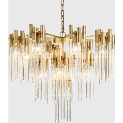 Post-modern restaurant chandelier personality creative living room villa designer acrylic copper light luxury American hanging