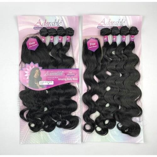 Adorble Premium Synthetic Fiber Amazing Body Wave Package Hair Bundles whole Sale bundles cheap hair