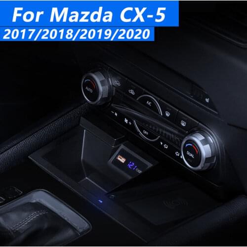 For Mazda CX-5 2017-2020 Fast Charging Board Auto Parts 15W Car Wireless Charger Central Control Cigarette Lighter Installation