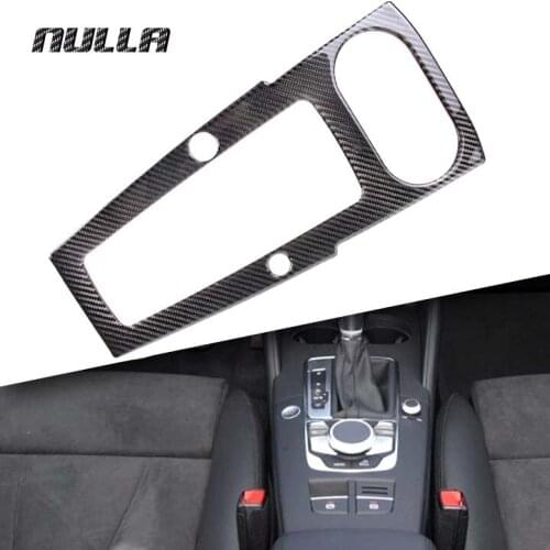 NULLA Carbon Fiber Car Interior Control Gear Shift Frame Multimedia Panel Console 3D sticker for AUDI A3 8V 2014 2015 2016 2017