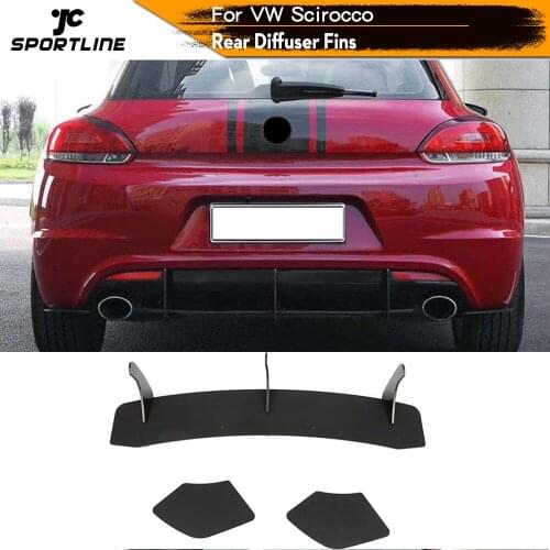 Car Rear Bumper Diffuser Lip Splitters for VW Scirocco 2015 2016 Rear Diffuser with Splitters Fins Not for R