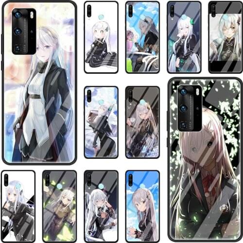 Re Zero Kara Echidna Anime Phone Case for Huawei P Smart Z 2019 P30 P40 P20 Pro P10 Lite 2021 5G Tempered Glass Funda Cover