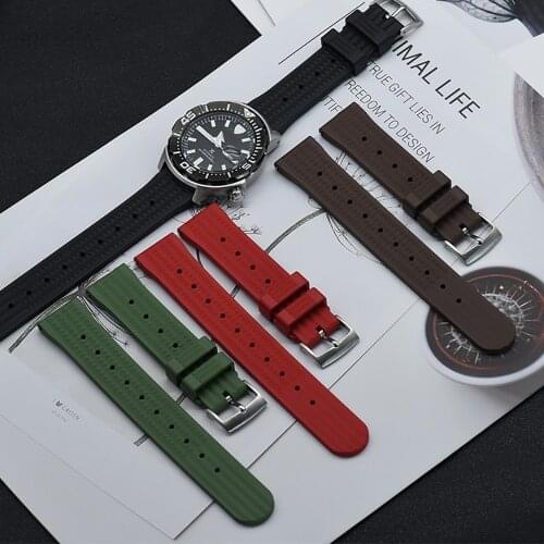 Quality Waffle Rubber Watch Strap 20mm 22mm Quick Release Watch Bands For Men Women Waterproof Diving Replacement Watchband