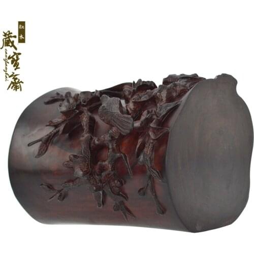 Two Birds Carved Magnolia Pen Pen Rosewood Carved wood mahogany wood carving craft paper stationery