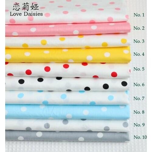 100% cotton candy polka dots twill cloth DIY for kids bedding cushions clothes dress handwork quilting patchwork fabrics tissue