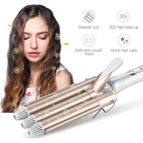 Hair Curling Iron Professional Triple Barrel Hair Curler Hair Wave Wand Waver Styling Tools Fashion Styler Corrugation Crimper