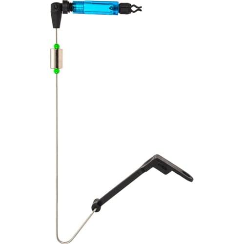 Fishing Alarm Swing Signal Receiver Swinger Iron Fishing Bite Green LED Illuminated Indicator Hanger Fishing Tackle Tools