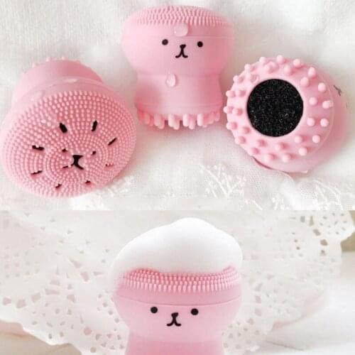 Silicone Small Octopus Facial Cleansing Brushes Face Deep Cleaning Washing Brush Massage Beauty Instrument Clean Pores/Exfoliate