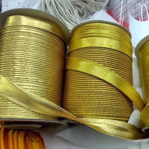 15mm width Folded Metallic Lurex Bias Binding Tape Silver or Gold Dress-making Craft Patchwork Upholstery Sewing Textile Webbing