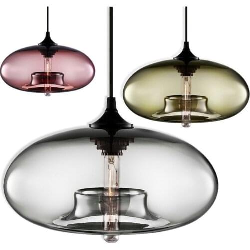 Modern multicolor glass pendant light cute ball shape lamp kitchen island lighting LED Edison line pendant lamp