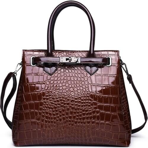 2021 Europe United States New Style Crocodile grain Women PU Leather Luxury Handbag Designer Large Capacity Fashion shoulder bag