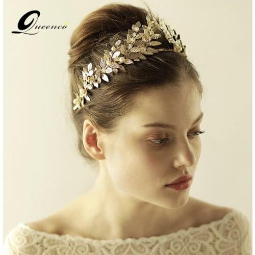 Tiara Bridal Hair Accessories Crown Handmade Pearls Wedding Hair Jewelry Party Pom Bridal Diadem Veil Crowns