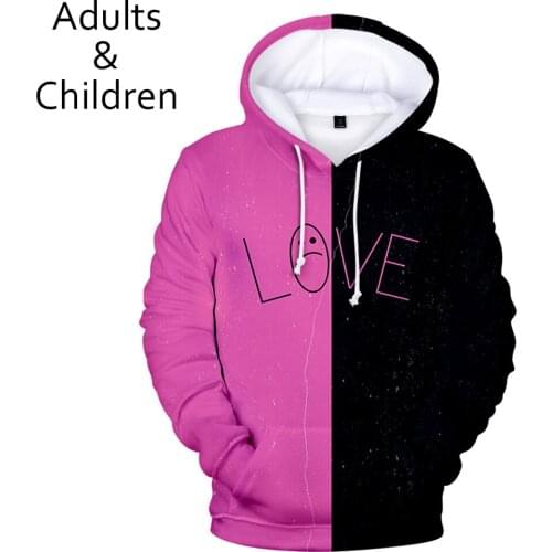 Lil peep 3D Hoodies Sweatshirts Men Women Fashion Kids Hoodies Hot sale lil peep Hooded New 3D boys girls black+purple Hoodie
