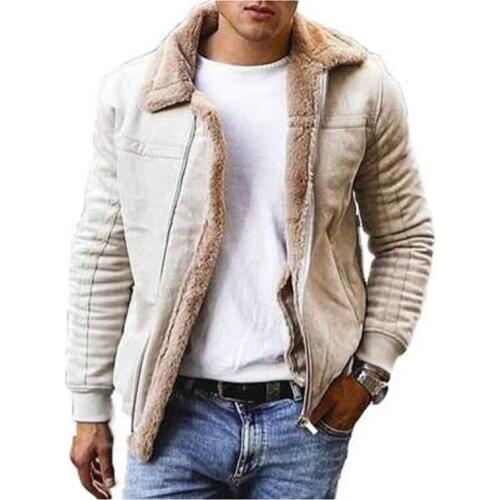 Winter Men Bomber Jackets Casual Outwear Thick Fleece Warm Coats Fashion Fur Collar Thermal Jackets Mens Clothing