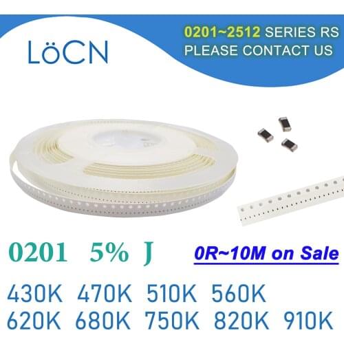 0201 J 5% 15000pcs 430K 470K 510K 560K 620K 680K 750K 820K 910K OHM SMD resistor 434 474 514 564 624 684 754 824 914 chip