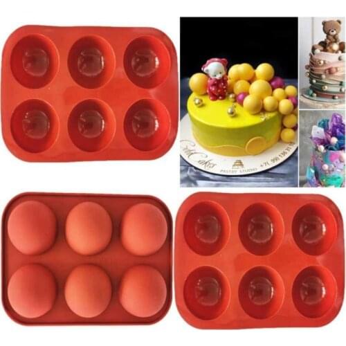 1Pcs Ball Sphere Silicone Mold Cake Pastry Baking Chocolate Candy Fondant Bakeware Round Shape Dessert Mould DIY Decorating Tool