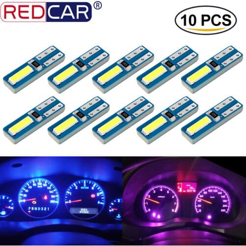 10pcs T5 Auto Car Dashboard Lights W3W W1.2W Super Bright LED Wedge Dashboard Gauge Lamps Car Warning Indicator Instrument led