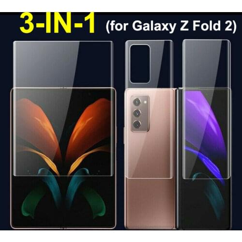 3-in-1 Soft Hydrogel Film for Galaxy Z Fold 2 (5G) Clear Front Back Film Screen Protector for Samsung Galaxy Z Fold 2 Cover