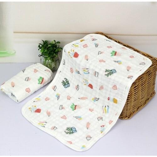 30*50CM Baby Towel 6 Layer Gauze Cotton Newborn Washcloth Cartoon Infant Bath Towels Baby Hand Face Towels Baby Stuff Kids Towel