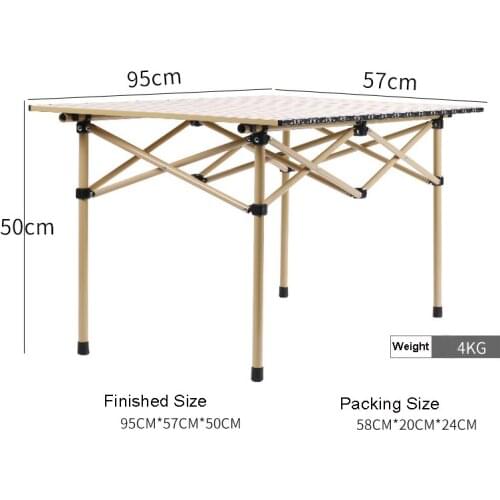 Big Folding Camping Table, Portable Aluminum Lightweight
