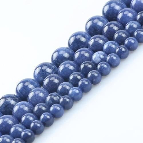 Natural Stone Blue Kyanite Loose Spacer Beads for Beadwork Jewelry Making Diy Bracelet Necklace Jewellery 15Inches 6 8 10 12mm