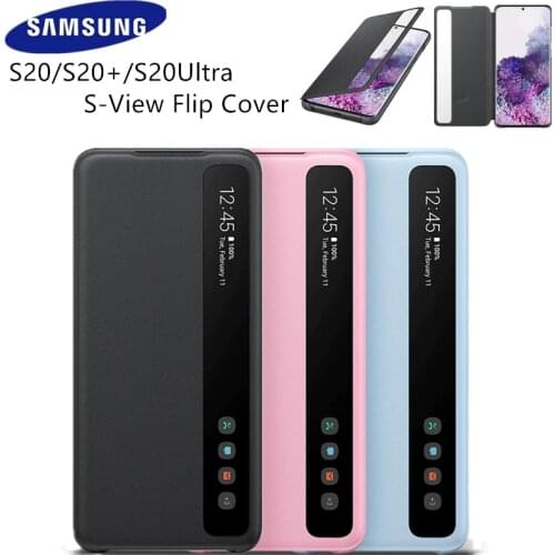 Original Samsung Mirror Smart View Flip Case For Samsung Galaxy S20/S20+/S20 Plus/Ultra 5G Phone LED Cover S-View Cases EF-ZG980