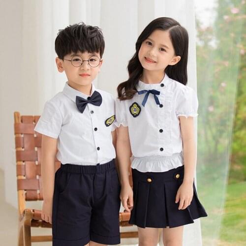 Kids Fashion School Uniforms boys and girls Blue school uniforms Performance Clothing England Style Size 90-160cm