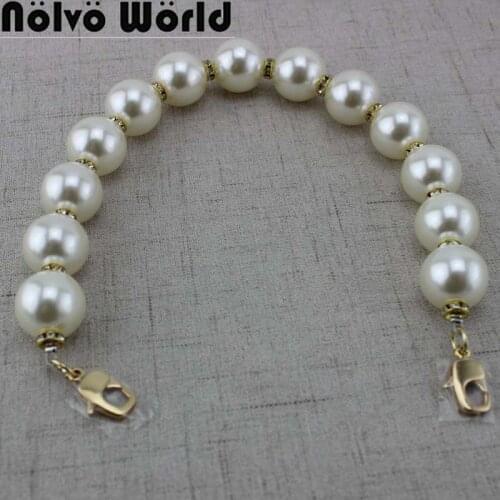 DIY hardware accessories bag acrylic handle handbag for handmade pearl beaded ladies female wedding evening bag