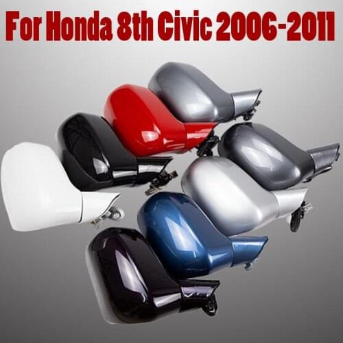 For Honda 8th Civic 2006 2007 2008 2009 2010 2011 High quality Paint Rearview mirror assembly 3-wire Electric adjustment