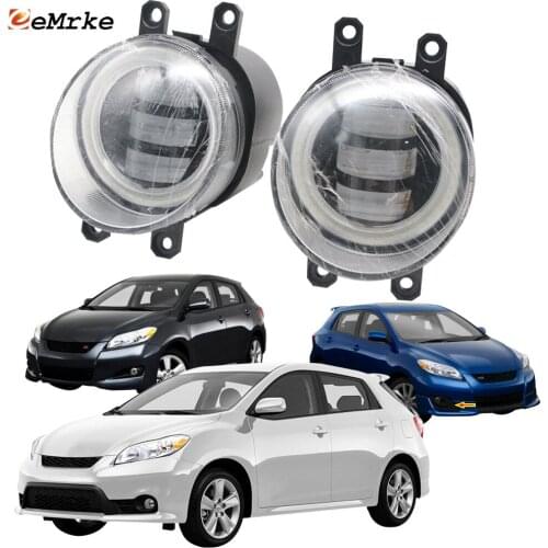2-Pcs Full LED Angel Eye DRL Daylight for Toyota Matrix S XR XRS E140 E150W 2009-2013 Anti Fog Lights Low Beam Car Accessories