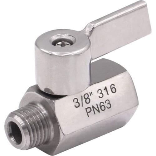 PN63 Female to Male 2 Way Mini Ball Valve 1in/1\"/2\"/3\"/4\"/6\" 316 Brewer Pipe Fit