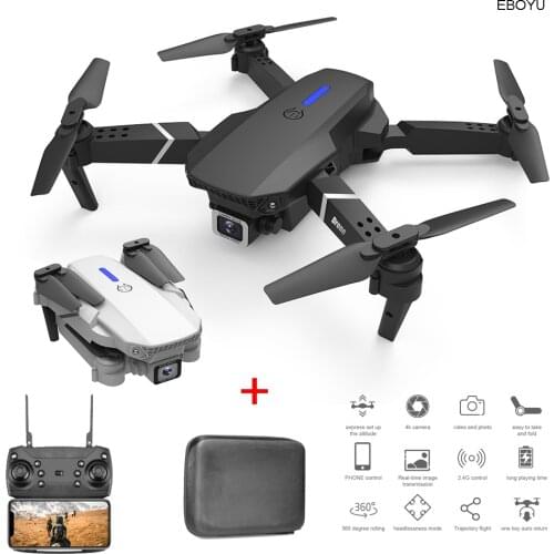 EBOYU LS-E525 2.4Ghz 4K /1080P WiFi FPV RC Drone Dual Cameras Altitude Hold One-Key-Return Foldable RC Quadcopter Drone Toy RTF