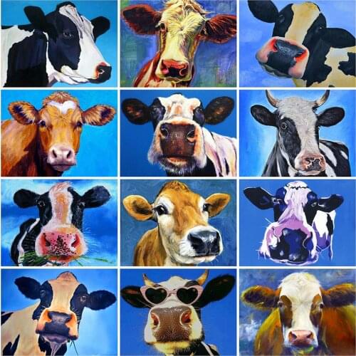 EverShine Diamond Painting Cattle Full Square Round Rhinestone Mosaic Diamond Embroidery Cow Animals 5D DIY Hobby Craft Kit