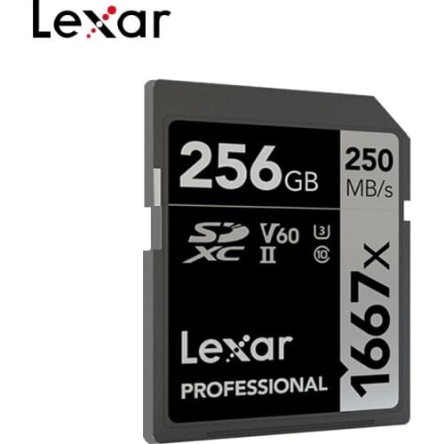 Lexar Professional 1667x SDXC UHS-II SD Cards 64GB 128GB 256GB 250MB/s Powerful high speed Memory Cards V60 U3 Class10 SD Card