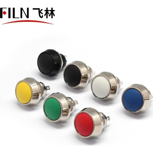 FILN 12mm Momentary Latching no light Stainless Steel or zinc alloy aluminum Push Button Switch