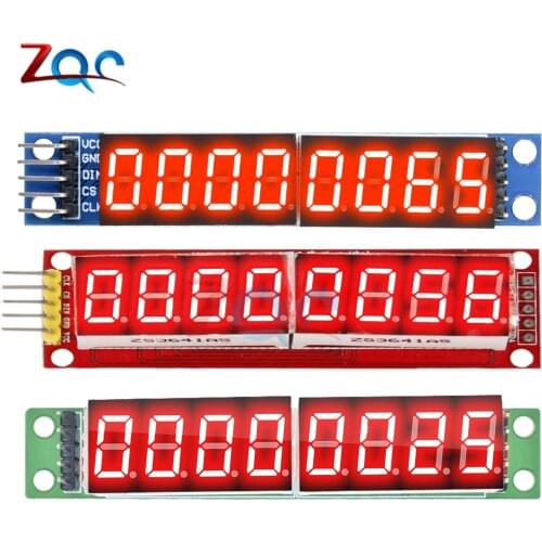 Red/Blue/Green Board MAX7219 8 Digit LED Tube Display Control Module for Arduino 3.3V 5V Microcontroller Serial Driver 7-segment