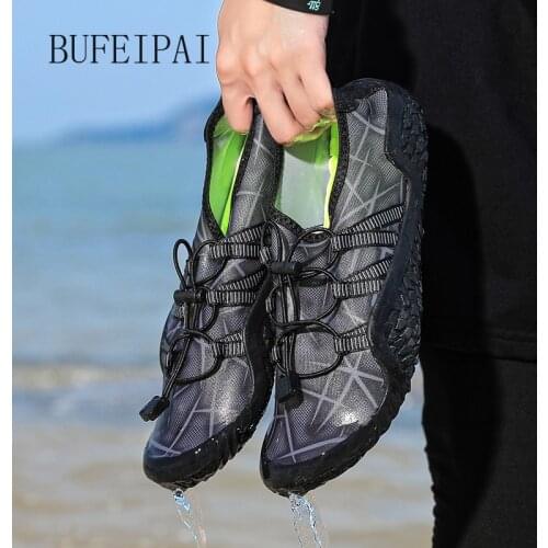 BUFEIPAI Aqua Shoes Men Men Beach Shoes For Women Upstream Shoes Breathable Hiking Sport Shoe Quick Dry River Sea Water Sneakers