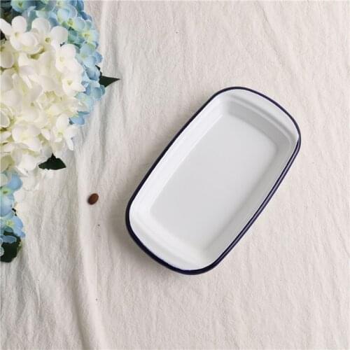 L 20 cm Enamel Pastry Plate Cake Plate Snack Plate Seasoning Plate Sushi Plate