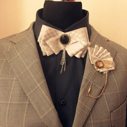 Finest Bow Tie Broochpin Ribbon Mens Neckwear Exquisite Fashion Tassel Chain Butterfly Party Stage Bowknot Suit Shirt Accessory