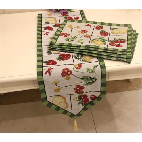 MUZZI 1 table runner+4 pieces mat table flag Cotton Europen Style Coffee Table Dinning Bohemia House dec