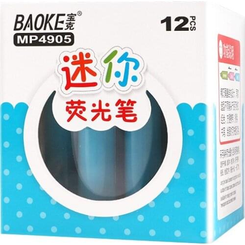 A Set of 12 Pieces of Baoke MP4905 Mini Seven-color Splicable Pen Barrel Length Candy Color Marker Color Highlighter Pen