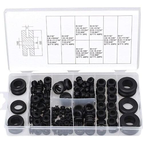 180Pcs Gasket Kit Black Rubber Washer Seals Grommets Assortment Set High Quality Spare Parts Wiring Cable With Box#294382